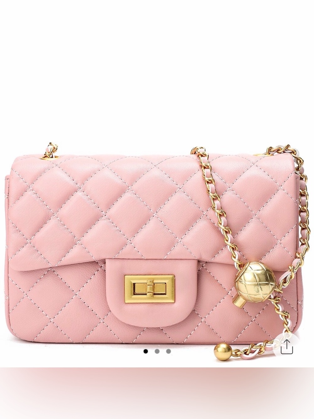 Tiffany & Fred. Pink Chain Crossbody with Gold Hardware - Picture 1 of 8